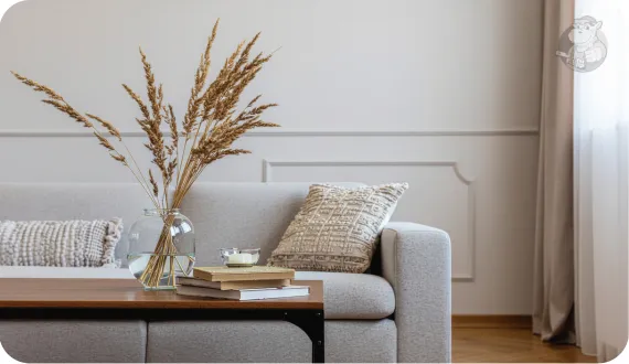 ściany w kolorze Cloud Dancer w salonie